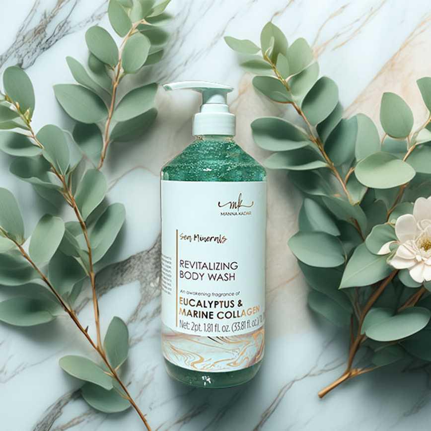 Manna Kadar Beauty Revitalizing Body Wash Eucalyptus & Marine Collagen 33.8 oz.